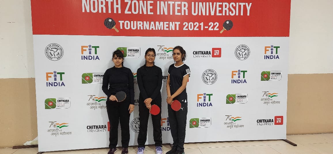 NSUT (W) Table Tennis Team at North Zone Inter University Championship at Chitkara University, Himachal Pradesh
